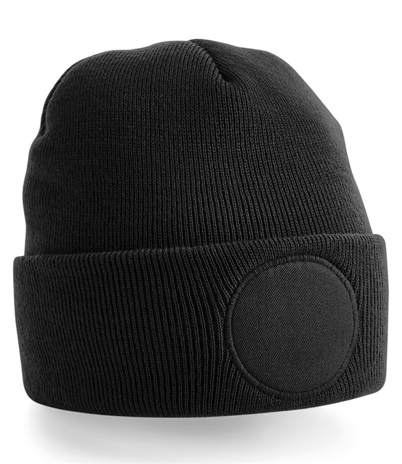Circular patch beanie