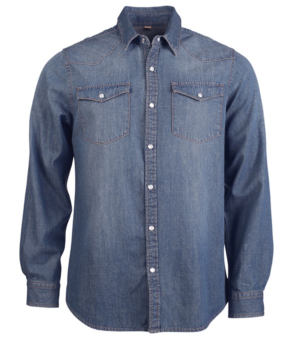 Men's long-sleeved denim shirt
