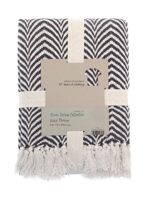 Recycled mixed-fabric throw