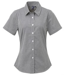 Women's Microcheck (Gingham) short sleeve cotton shirt