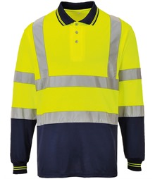 Two-tone long sleeve polo (S279)