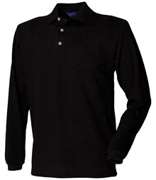 Long sleeve cotton polo shirt