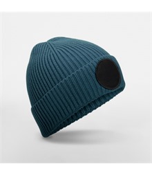 Circular fashion patch beanie